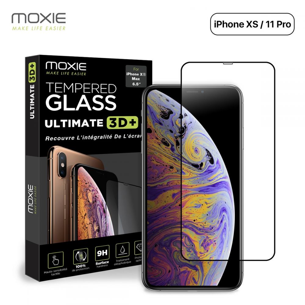 Moxie Verre Trempé iPhone X/XS 5.8 [Ultimate 3D+] Protection d