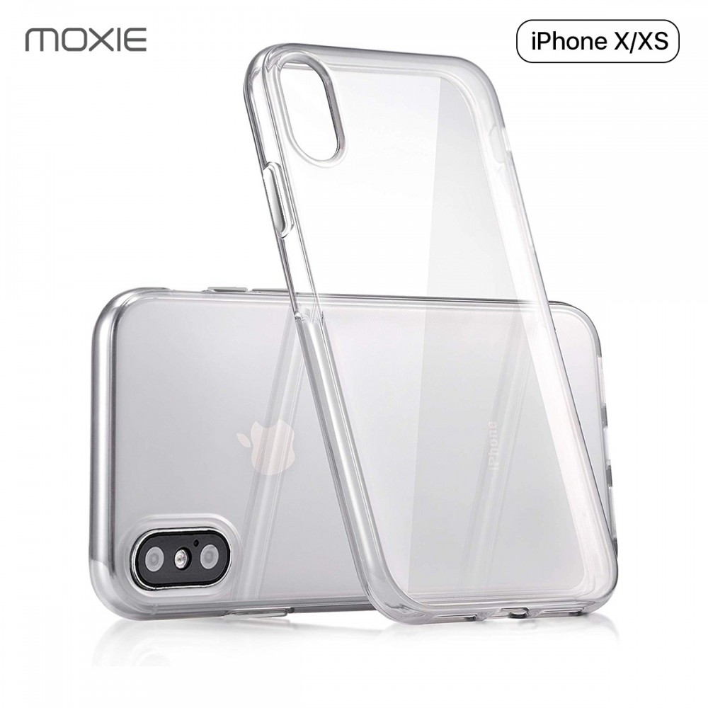 Coque renforcée Moxie transparente en TPU et Acrylique pour iPhone X /XS