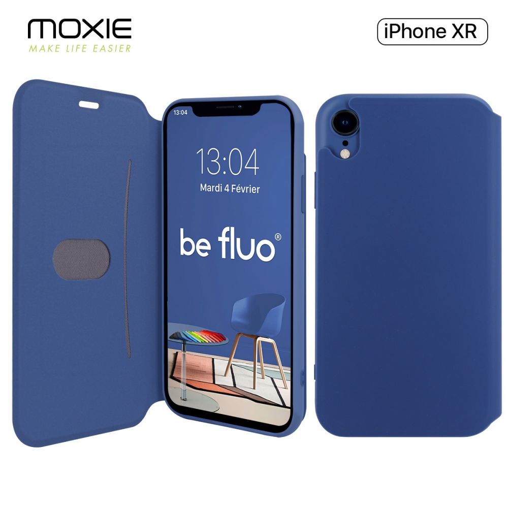 Moxie Etui/housse iPhone XR [BeFolio®] Etui à rabat en silicone pour iPhone  XR - Intérieur Microfibre avec porte-carte, coque Anti-chocs et Anti-rayures  pour iPhone XR - Bleu