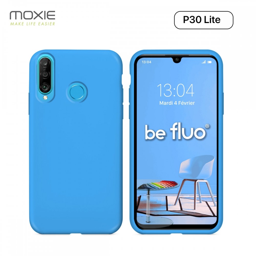 Moxie Coque Huawei P30 Lite [BeFluo] Coque Silicone Fine et Légère pour Huawei p30 Lite, Intérieur Microfibre, Coque Anti-chocs et Anti-rayures pour Huawei P30 Lite - Menthe