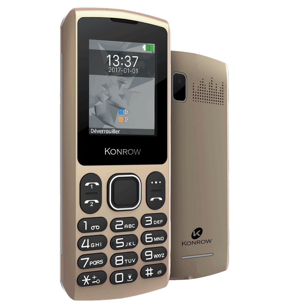 Téléphone Konrow Chipo 3 double Sim Appareil Photo couleur Moka