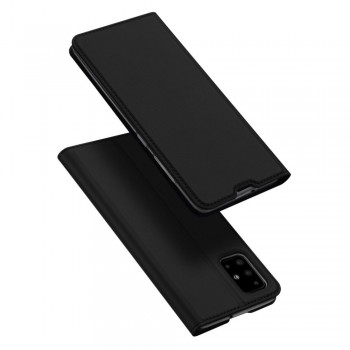 Etui portefeuille DUX Ducis en cuir PU avec porte-carte et fonction vidéo pour Galaxy A51 - NOIR