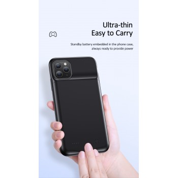 Usams Coque Batterie pour iPhone 11 Pro Max - US-CD112 -  Coque Batterie 4500mAh Fine et Légère, Ultra Sécurisée pour iPhone 11 Pro Max, Coque Renforcée contre les Impacts - Noir