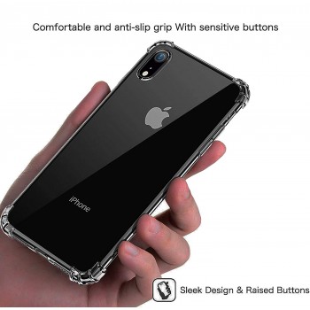 Moxie Coque iPhone XR [AIRBAG] Coque Bumper Renforcée pour iPhone XR
, Coque en Silicone Transparente Anti-Chocs et Anti-rayures pour iPhone XR - Grise fumée