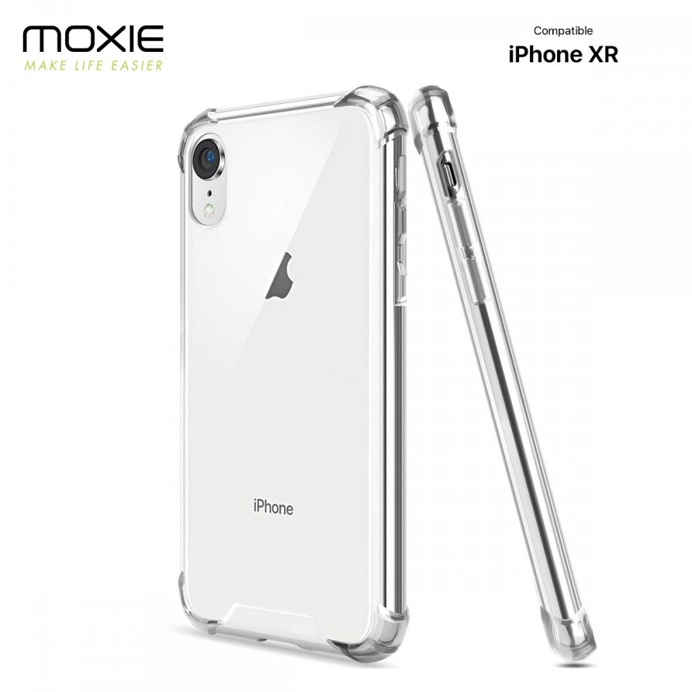 Moxie Coque iPhone XR [AIRBAG] Coque Bumper Renforcée pour iPhone XR
, Coque en Silicone Transparente Anti-Chocs et Anti-rayures pour iPhone XR - Transparente