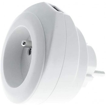 WATT&CO Prise + USB 2.4A +cable Roll Up couleur Blanc CH220-USB-BLC-B