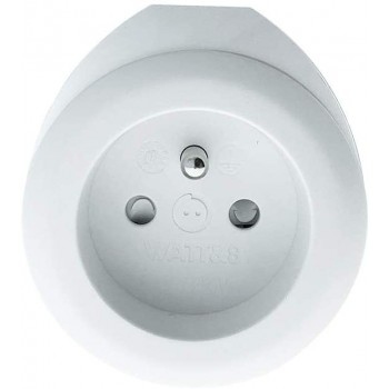 WATT&CO Prise + USB 2.4A +cable Roll Up couleur Blanc CH220-USB-BLC-B
