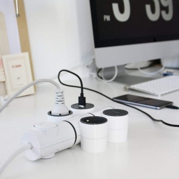 WATT&CO Multiprise à composer x2 + interrupteur Longueur 1.2M