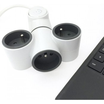 WATT&CO Multiprise à composer x2 + interrupteur Longueur 1.2M
