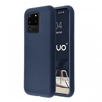 Coque Silicone Be Fluo Anti-chocs et Anti-rayures Intérieur Microfibre pour Galaxy S20 Ultra - bleu fonçé