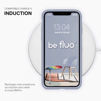 Coque iPhone 11 [BeFluo®] en Silicone - Intérieur Microfibre - Anti-chocs et Anti-rayures - Gris lavande