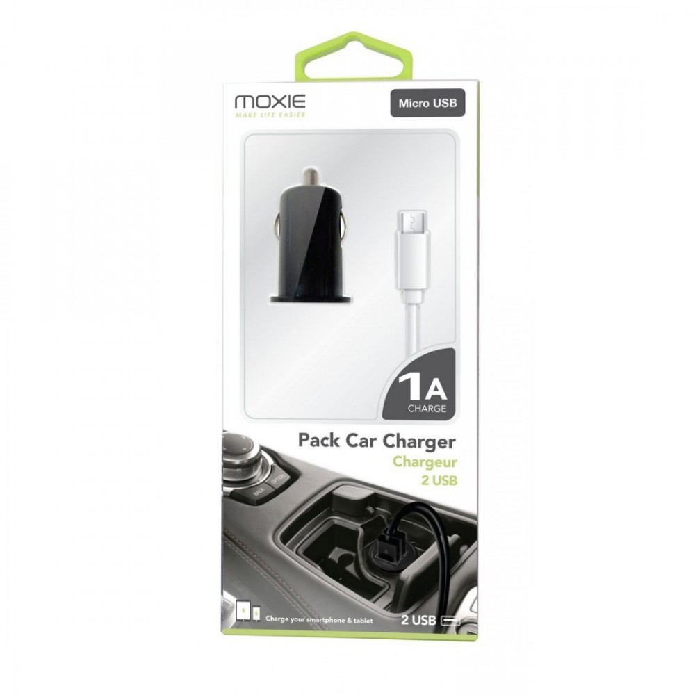 Pack Allume Cigare 1A + Cable data Micro USB sous packaging