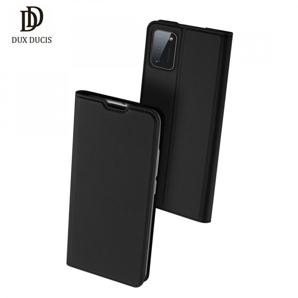 Etui portefeuille DUX Ducis en cuir PU avec porte-carte et fonction vidéo pour Galaxy A41 - NOIR