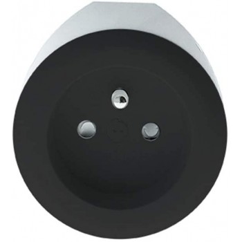 WATT&CO Prise + USB 2.4A +cable Roll Up couleur Noire CH220-USB-NR-B