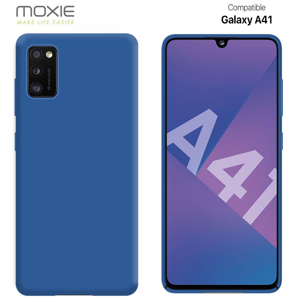 Coque Silicone Be Fluo Anti-chocs et Anti-rayures Intérieur Microfibre pour Galaxy A41 - Bleu fonçé