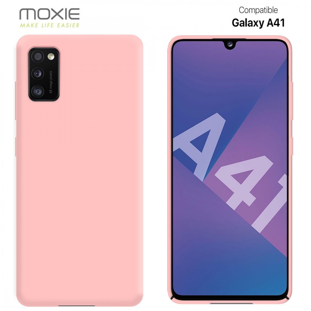 Coque Silicone Be Fluo Anti-chocs et Anti-rayures Intérieur Microfibre pour Galaxy A41 - Rose clair