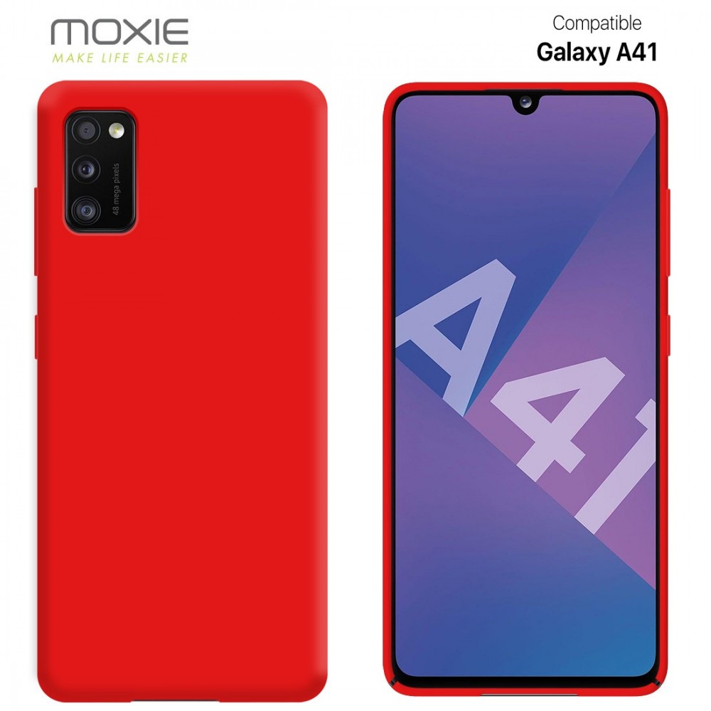 Coque Silicone Be Fluo Anti-chocs et Anti-rayures Intérieur Microfibre pour Galaxy A41 - Rouge