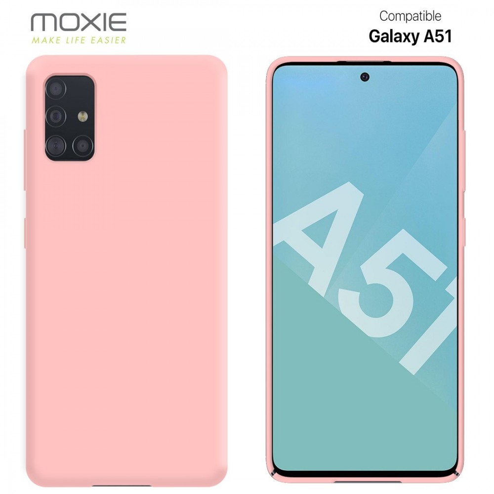 Coque Silicone Be Fluo Anti-chocs et Anti-rayures Intérieur Microfibre pour Galaxy A51 - Rose clair
