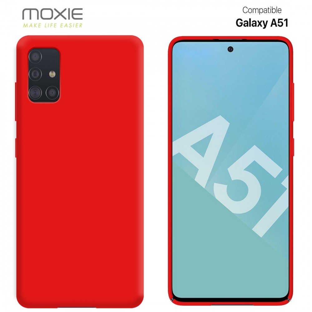 Coque Silicone Be Fluo Anti-chocs et Anti-rayures Intérieur Microfibre pour Galaxy A51 - Rouge