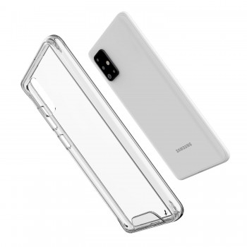 Moxie Coque renforcée transparente Samsung Galaxy A41 - Coque en TPU  et polycarbonate Anti-chocs avec boutons de couleur pour Samsung Galaxy A41