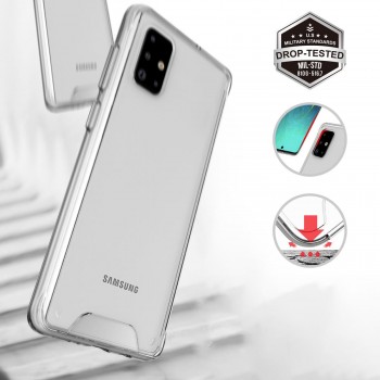 Moxie Coque renforcée transparente Samsung Galaxy A71 - Coque en TPU  et polycarbonate Anti-chocs avec boutons de couleur pour Samsung Galaxy A71