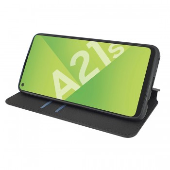 Etui portefeuille Moxie en cuir PU avec fonction vidéo pour Galaxy A21S  - NOIR