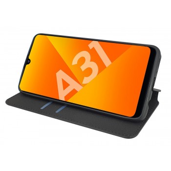 Etui portefeuille Moxie en cuir PU avec fonction vidéo pour Galaxy A31 - NOIR