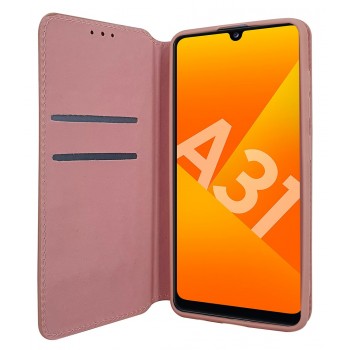 Etui portefeuille Moxie en cuir PU avec fonction vidéo pour Galaxy A31 - ROSE