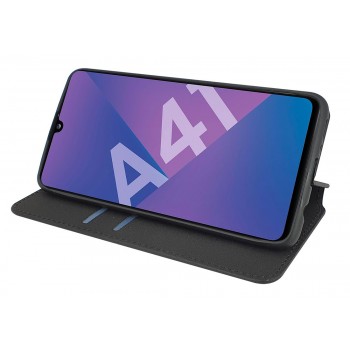 Etui portefeuille Moxie en cuir PU avec fonction vidéo pour Galaxy A41 - NOIR