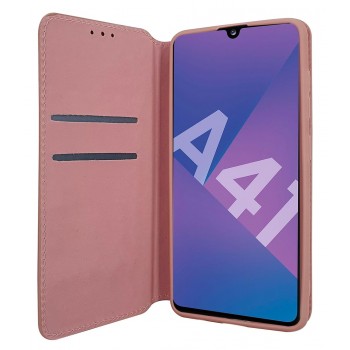 Etui portefeuille Moxie en cuir PU avec fonction vidéo pour Galaxy A41 - ROSE