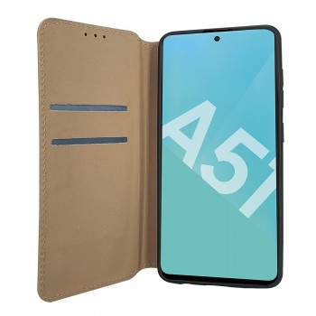 Etui portefeuille Moxie en cuir PU avec fonction vidéo pour Galaxy A51 - OR