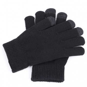 Paire de gants tactile en laine couleur Noire