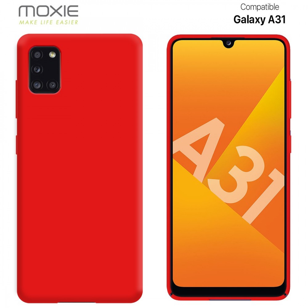 Coque Silicone Be Fluo Anti-chocs et Anti-rayures Intérieur Microfibre pour Galaxy A31 - Rouge