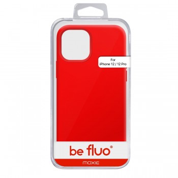 Moxie Coque silicone iPhone 12 / 12 Pro 6.1" [BeFluo] - Intérieur Microfibre, Coque Anti-chocs et Anti-rayures pour iPhone 12 / 12 Pro 6.1" - Rouge