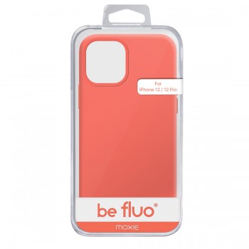 Moxie Coque silicone iPhone 12 / 12 Pro 6.1" [BeFluo] - Intérieur Microfibre, Coque Anti-chocs et Anti-rayures pour iPhone 12 / 12 Pro 6.1" - Rose vif