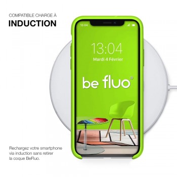 Moxie Coque silicone iPhone 12 Pro Max 6.7" [BeFluo] - Intérieur Microfibre, Coque Anti-chocs et Anti-rayures pour iPhone 12 Pro Max 6.7" - Vert Pomme