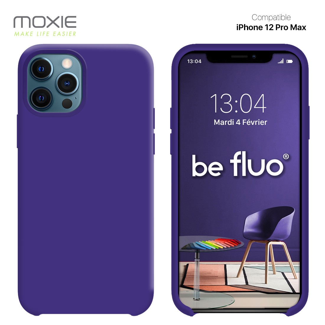 Moxie Coque silicone iPhone 12 Pro Max 6.7" [BeFluo ...