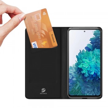 Etui portefeuille DUX Ducis en cuir PU avec porte-carte et fonction vidéo pour Galaxy S20 FE - NOIR