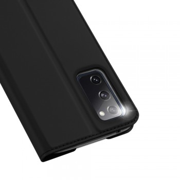 Etui portefeuille DUX Ducis en cuir PU avec porte-carte et fonction vidéo pour Galaxy S20 FE - NOIR