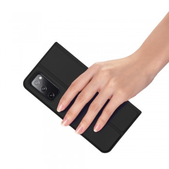 Etui portefeuille DUX Ducis en cuir PU avec porte-carte et fonction vidéo pour Galaxy S20 FE - NOIR