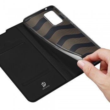 Etui portefeuille DUX Ducis en cuir PU avec porte-carte et fonction vidéo pour Galaxy S20 FE - NOIR