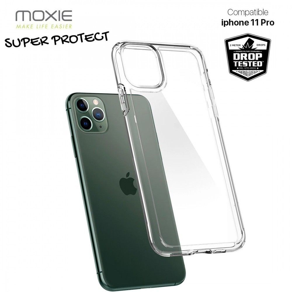 Coque renforcée Moxie Super Protect pour iPhone 11 Pro - Transparente