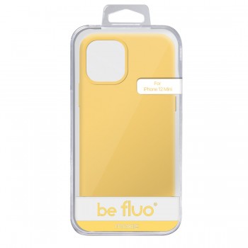 Moxie Coque silicone iPhone 12 Mini [BeFluo Full Protect] - Intérieur Microfibre, Coque Anti-chocs et Anti-rayures pour iPhone 12 Mini - Jaune