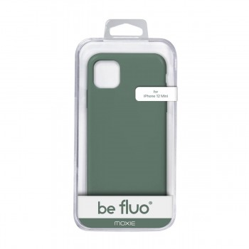 Moxie Coque silicone iPhone 12 Mini  [BeFluo Full Protect] - Intérieur Microfibre, Coque Anti-chocs et Anti-rayures pour iPhone 12 Mini - Pin Vert