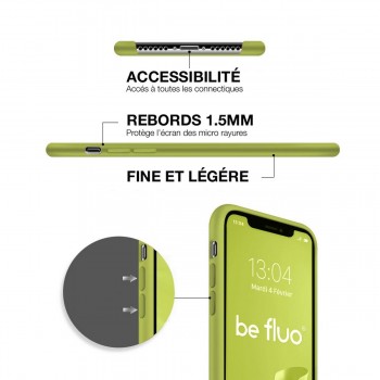 Moxie Coque silicone iPhone 12 Mini  [BeFluo Full Protect] - Intérieur Microfibre, Coque Anti-chocs et Anti-rayures pour iPhone 12 Mini - Vert Olive