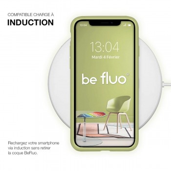 Moxie Coque silicone iPhone 12 Mini  [BeFluo Full Protect] - Intérieur Microfibre, Coque Anti-chocs et Anti-rayures pour iPhone 12 Mini - Vert Olive