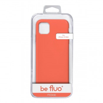 Moxie Coque silicone iPhone 12 Mini  [BeFluo Full Protect] - Intérieur Microfibre, Coque Anti-chocs et Anti-rayures pour iPhone 12 Mini - Nectarine