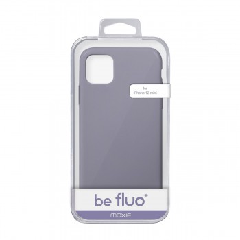 Moxie Coque silicone iPhone 12 Mini  [BeFluo Full Protect] - Intérieur Microfibre, Coque Anti-chocs et Anti-rayures pour iPhone 12 Mini - Gris lavande