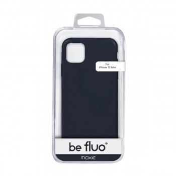 Moxie Coque silicone iPhone 12 Mini  [BeFluo Full Protect] - Intérieur Microfibre, Coque Anti-chocs et Anti-rayures pour iPhone 12 Mini - Bleu nuit