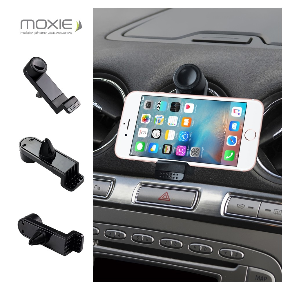 Support Voiture à Clip, Moxie [SmartKlip] Support Universel pour Voiture Fixation Grille d'aération [Black] - Noir
